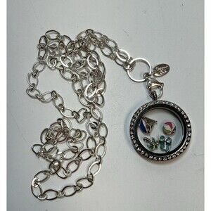 Origami Owl Summer Beach Time Charm Locket Long Necklace